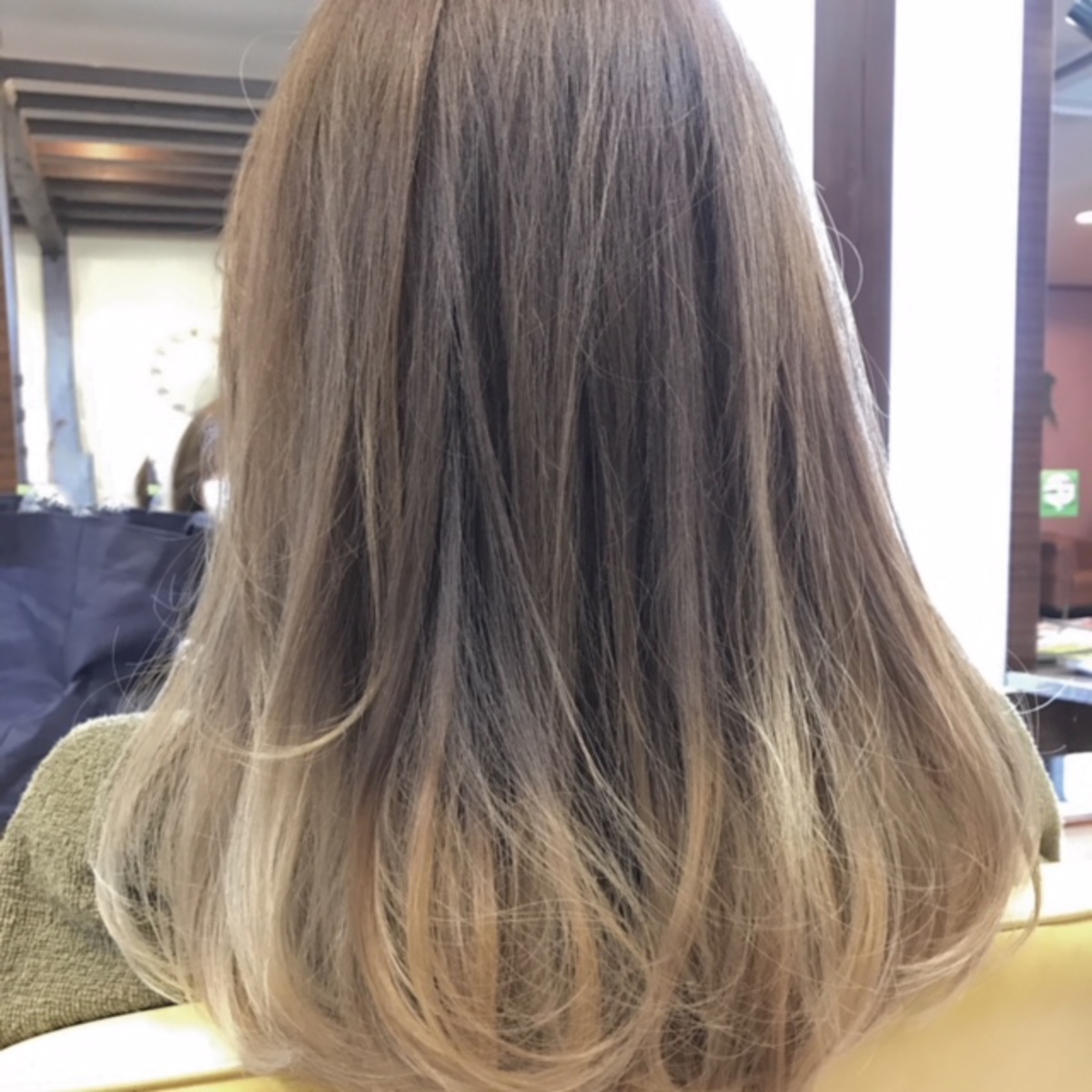 グラデーションをバイカラーで 茨城県古河市にある美容室 Hair Make Ao 髪と頭皮のトリートメント